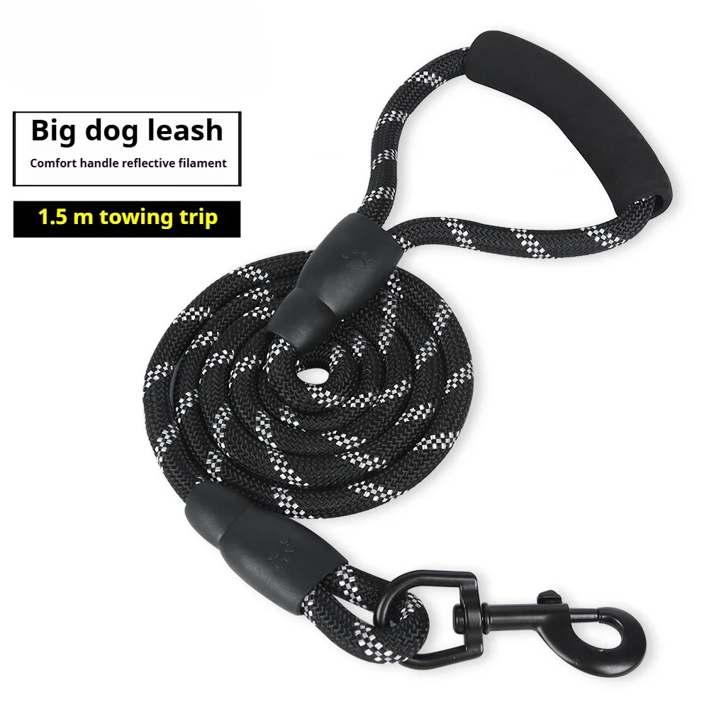 Большая веревка для собак с мягкой ручкой поводок ошейника свинцовая прогулок