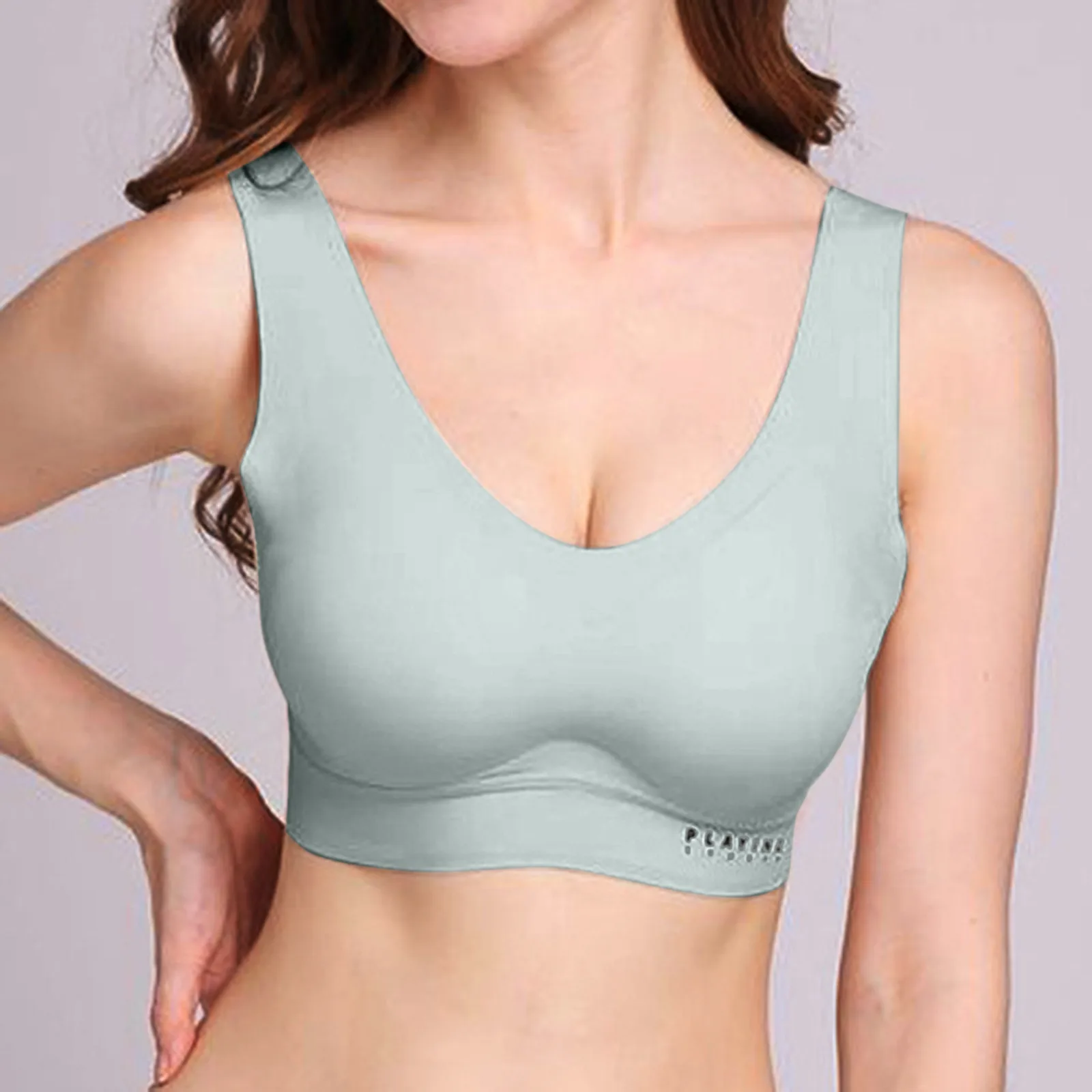 

Женский спортивный бюстгальтер без косточек из ледяного шелка, латексный бюстгальтер для сна, нижнее белье, спортивный бюстгальтер