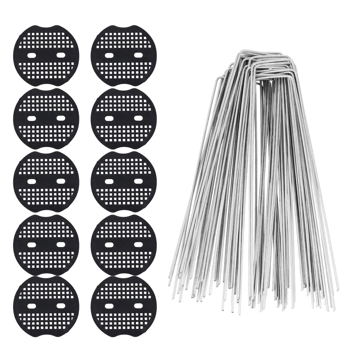 

50 Pcs Grass U-shaped Nail Set Steel Stakes Trampoline Heavy Duty Garden Pile U-nail Fixing Tools Peg Staple Turf