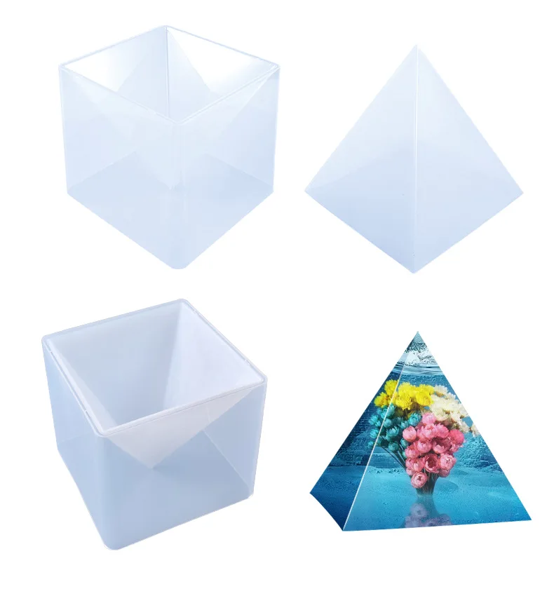 

Pyramid Silicone Mold 10cm15cm DIY Handmade Ornaments Ornaments Mold Epoxy Mold