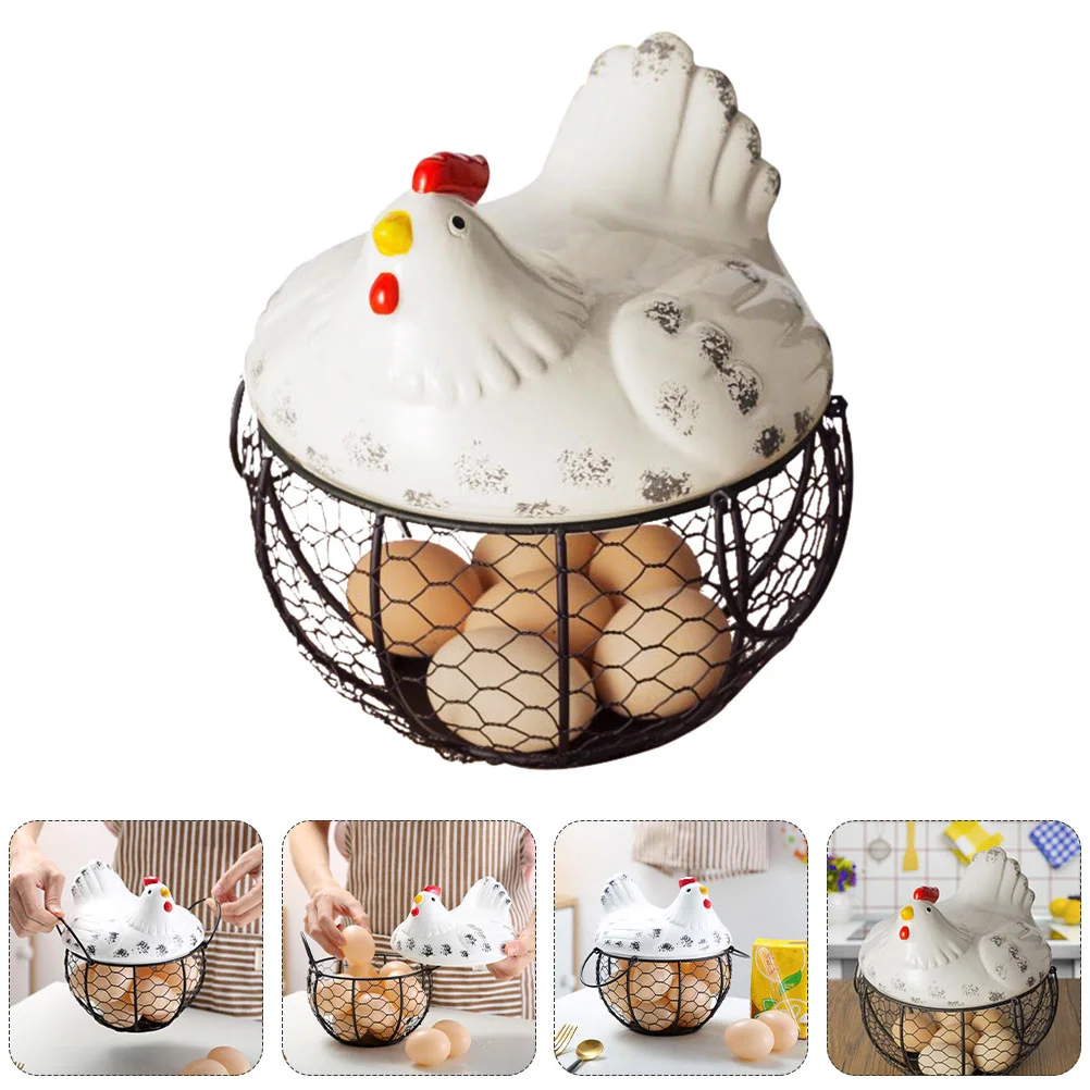 

Drain Fruit Basket Egg Storage Organizer Sundries Storage Basket Countertop Candy Bowl Wire Storage Basket