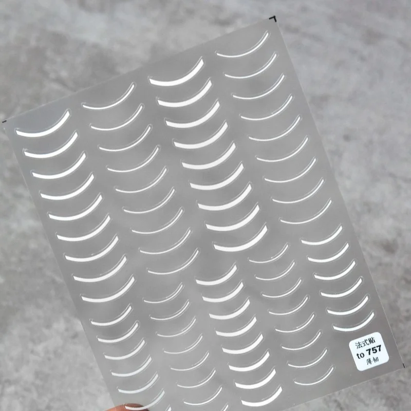 

Наклейки для ногтей Tomoni, рельефные 5D наклейки для ногтей, японские самоклеящиеся французские регулируемые белые акриловые наклейки для ног...