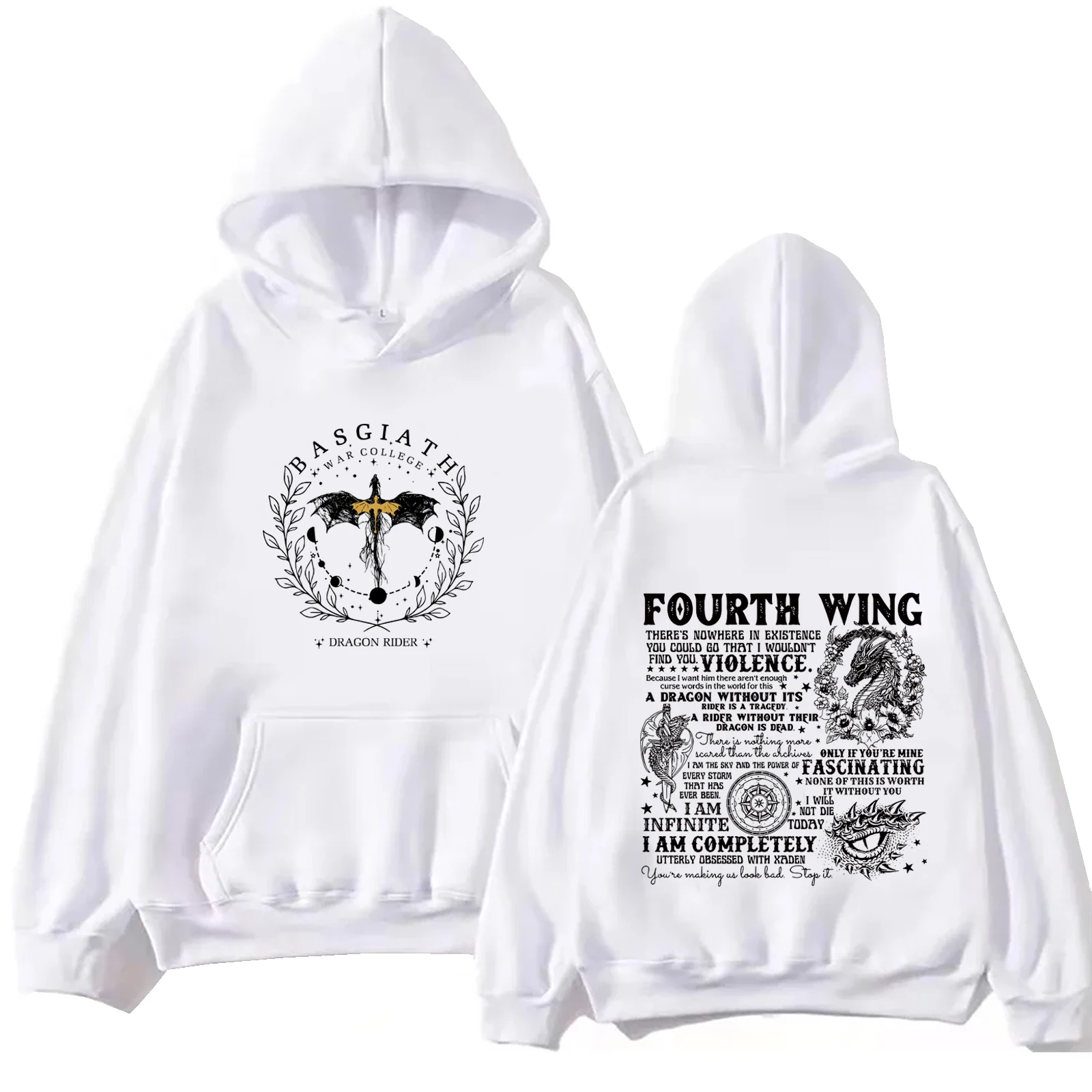 Толстовка Basgiath с принтом Военного колледжа 2024 винтажная Повседневная Унисекс