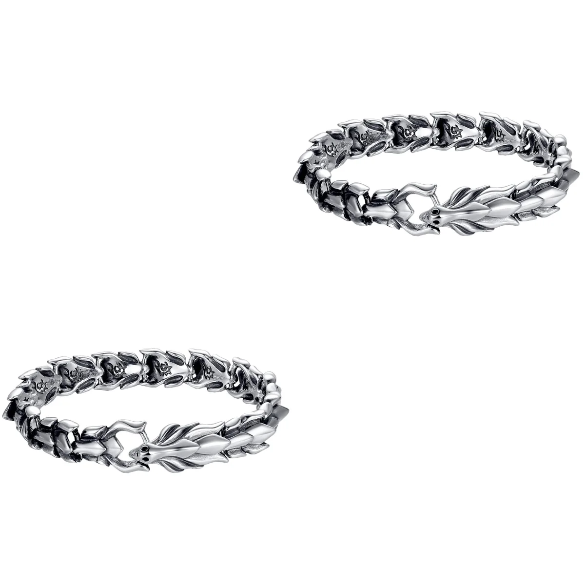 

2pcs Vintage Dragon Bracelet Wrist Band Birthday Gift for Men Male