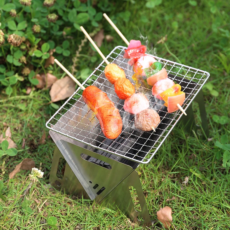 

Folding Mini Barbecue Oven Cookstove Portable Stainless Steel BBQ Grill Outdoor Camping Barbecue Tools Detachable Stove