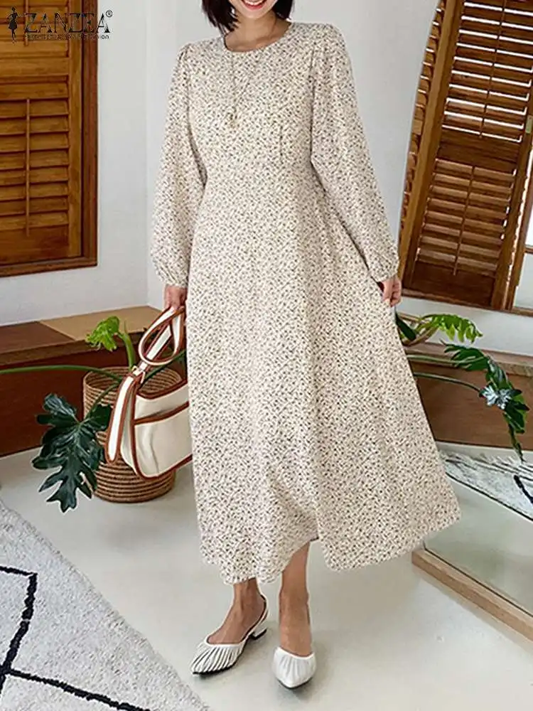 

Платье ZANZEA женское с длинным рукавом, модный празднивечерние Повседневный Сарафан-трапеция в богемном стиле, большие размеры, осень