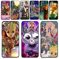 cute superhero groot marvel phone case for xiaomi redmi note 11 10s 10 9t 9s 9 8t 8 7 pro plus max 5g silicone tpu cover