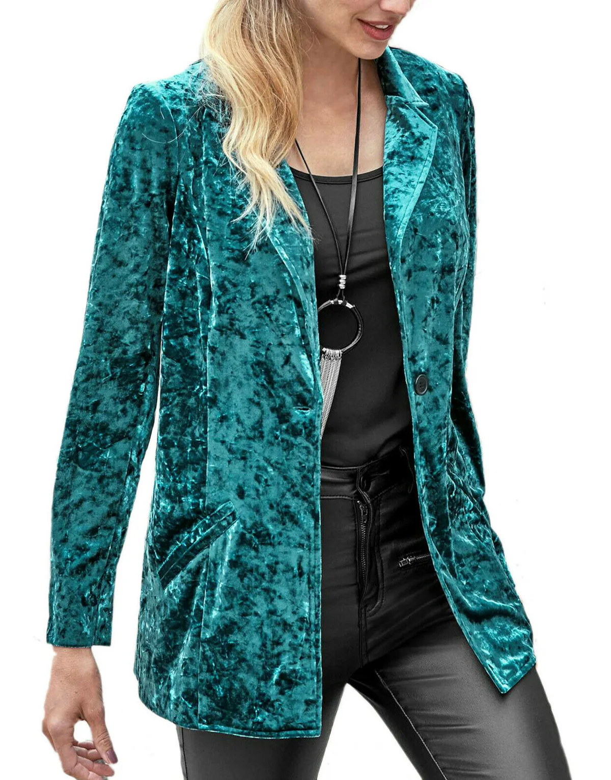Blazer for Woman Spring and Autumn 2022 New Women's One Grain Button Casual Velvet Blazer Women Jacket