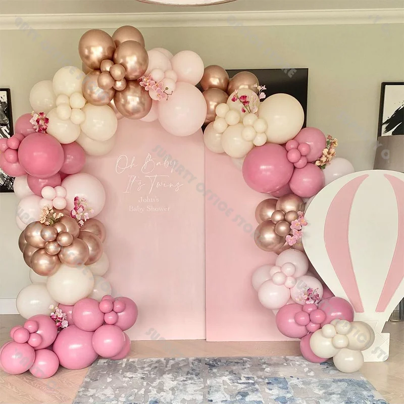 

163pcs Lilac Pink Balloon Garland Arch Kit Champagne Sand White Beige Nude Balloons Wedding Bridal Shower Birthday Party Decor