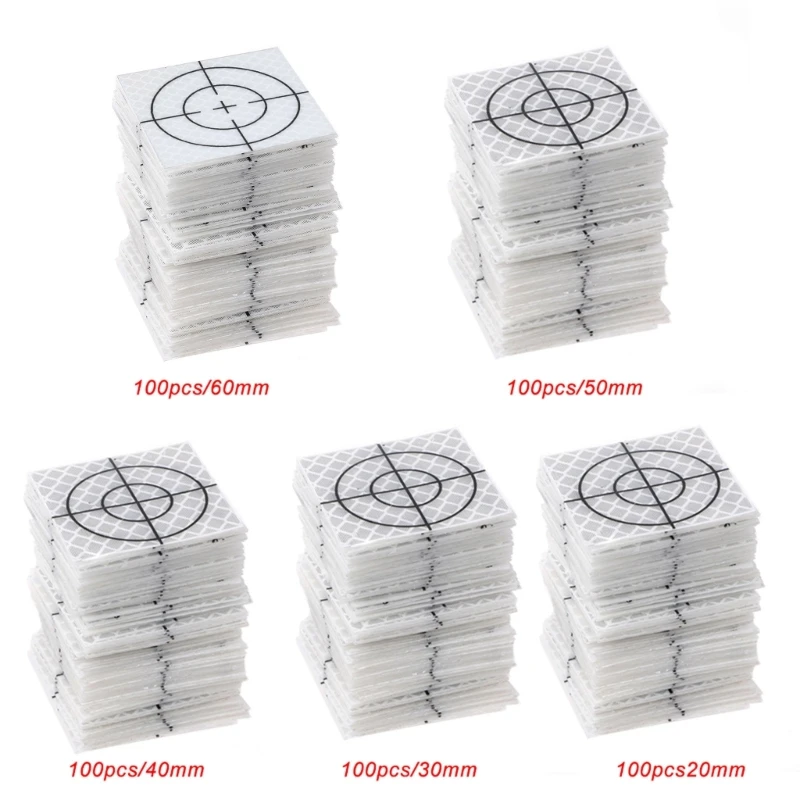 

Y1UD 100 Pcs Reflector Sheet Reflective Tape Target Total Station 20/30/40/50/60mm