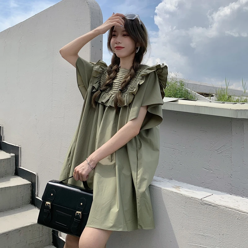 

First love skirt summer Korean 2022 new design sensible wood ear small gentle dress women's Retro skirt
