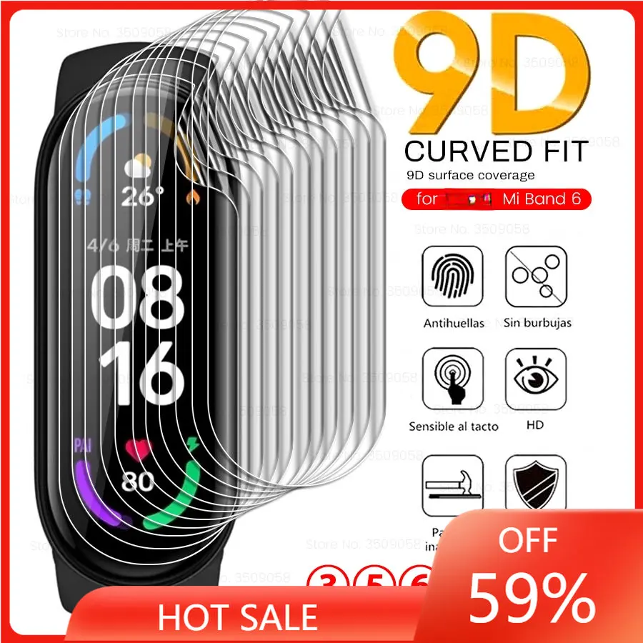 

Гидрогелевая пленка для Xiaomi Mi Band 6 5 Band6 MiBand6 9D изогнутая защитная пленка на смарт-браслет Xiomi MiBand 6 не стекло