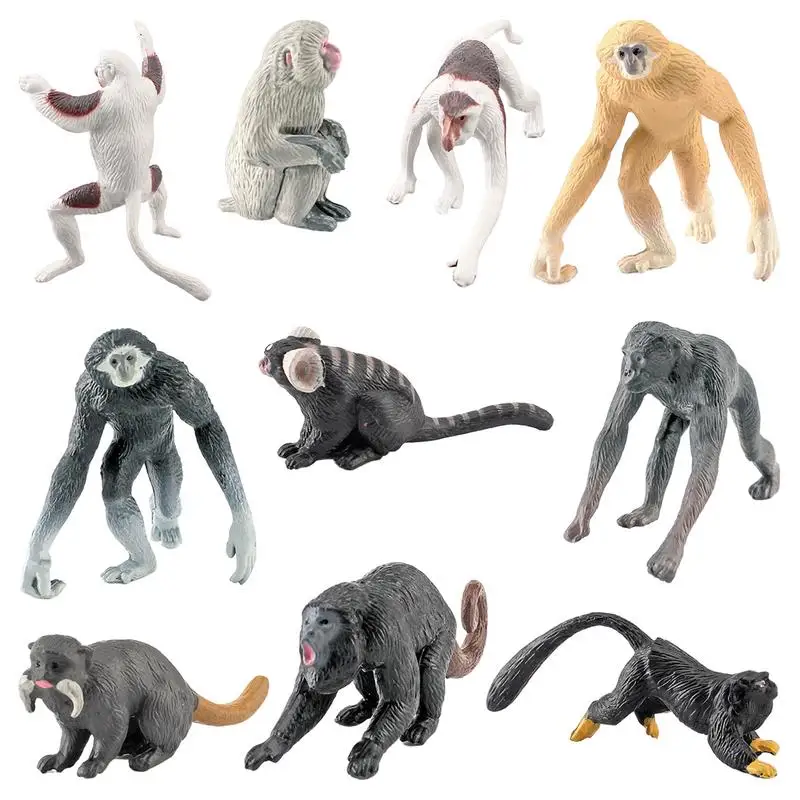 

Monkeys And Gorillas Figurines Monkey Toy Jungle Animals Monkey Toy Set Chimpanzee Mandrill Gibbons Monkey Figure Realistic Long