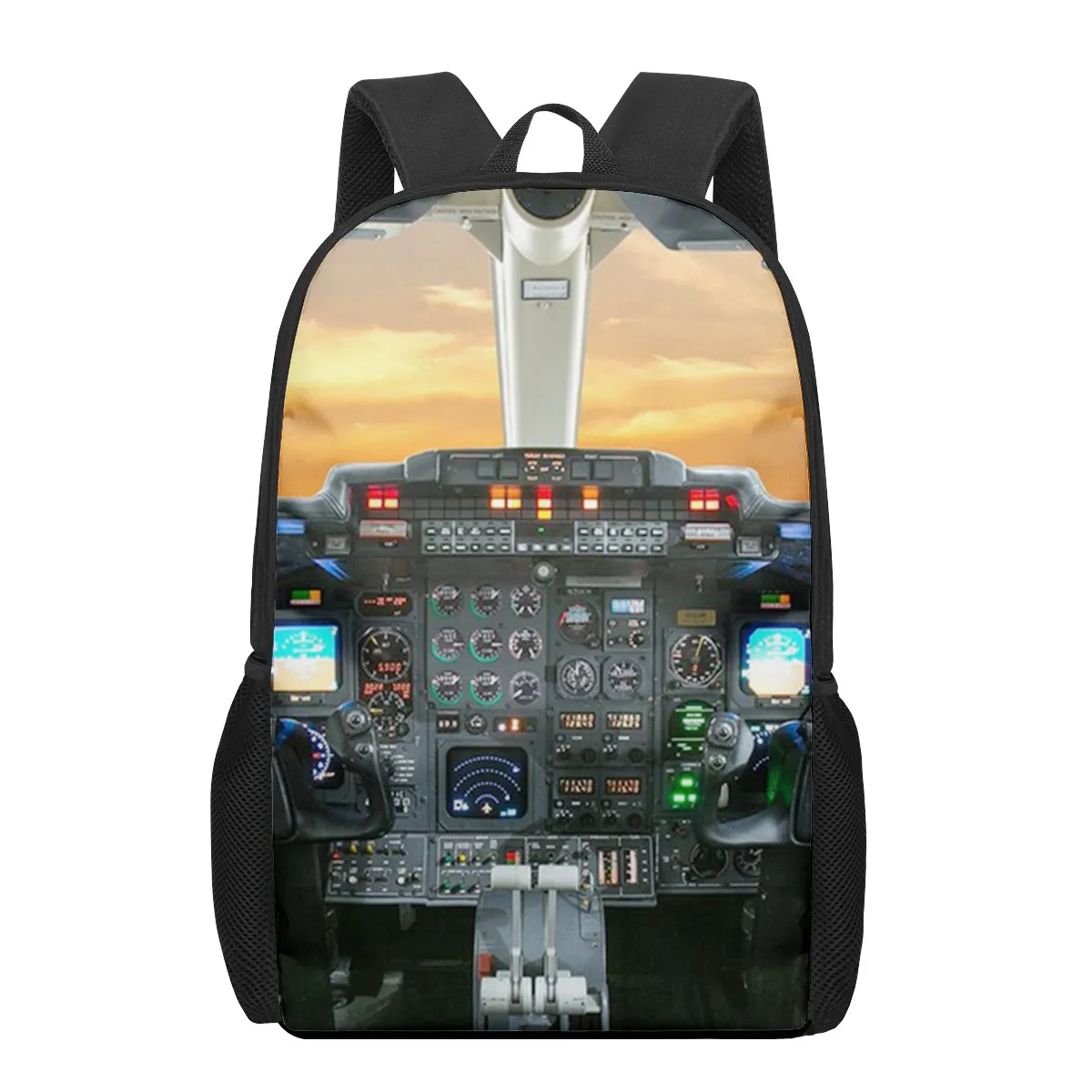 Школьные сумки с принтом самолета и неба для мальчиков девочек рюкзаки учащихся