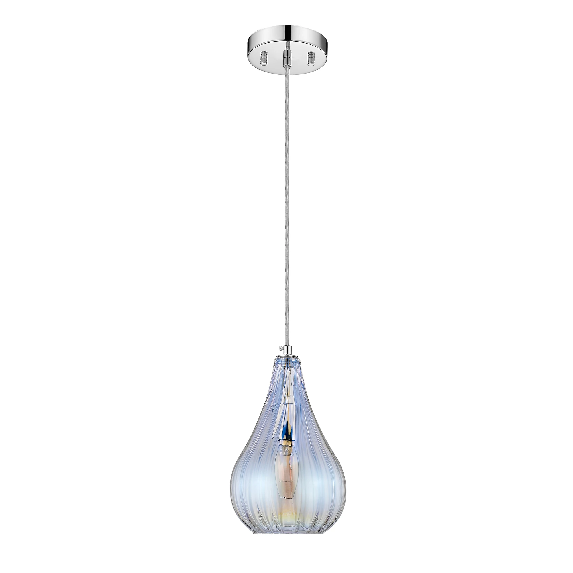 

Colorful Glass Single Transitional Cylinder Integrated LED Pendant Light
