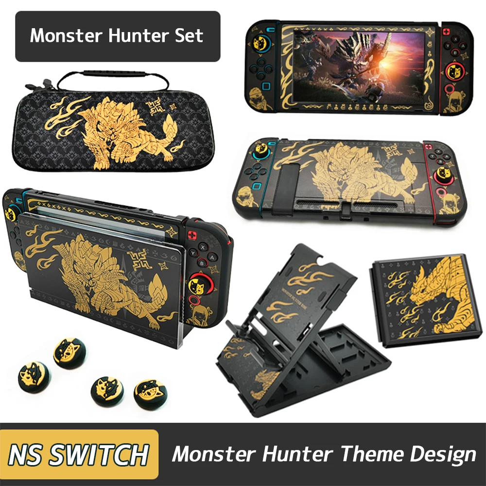

Monster Hunter Storage Bag for Nintendo Switch Case Bracket Rocker Cap Protective Shell for NS Console Game Accessories