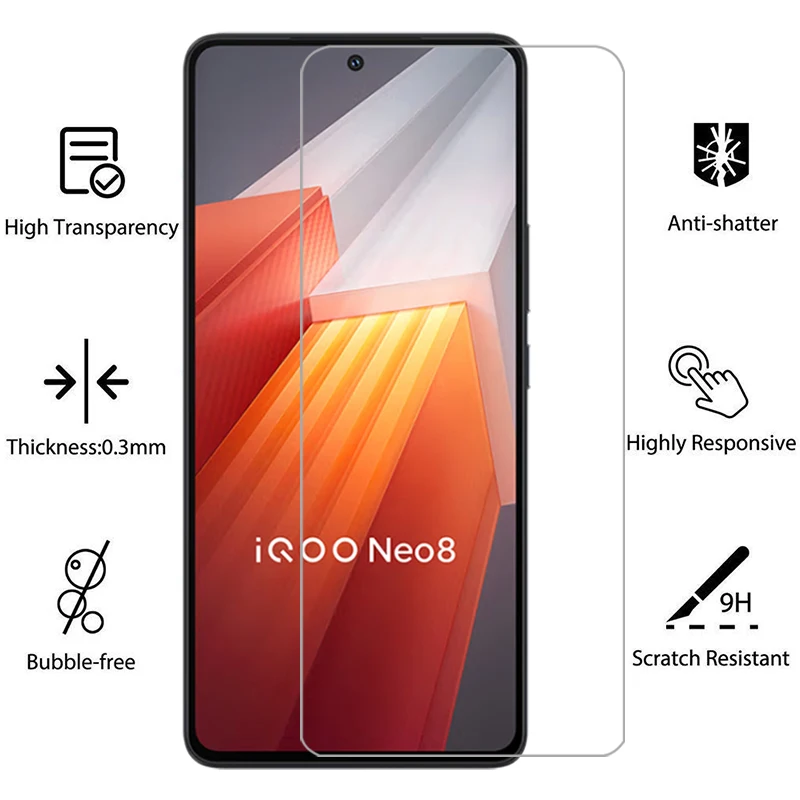 Чехол для телефона vivo iqoo neo 8 pro защита экрана из закаленного стекла iqooneo8 neo8 8pro neo8pro