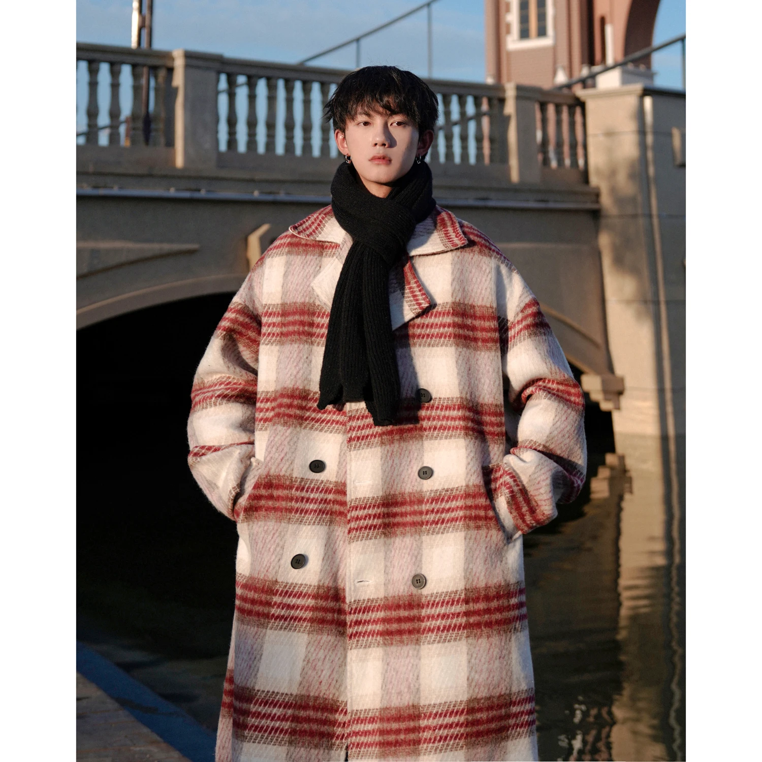 RUIHUO Double Breasted Long Jacket For Men Clothing Mens Winter Coat Wool Chinese Size 5XL 2022 Autumn Winter New Arrivals