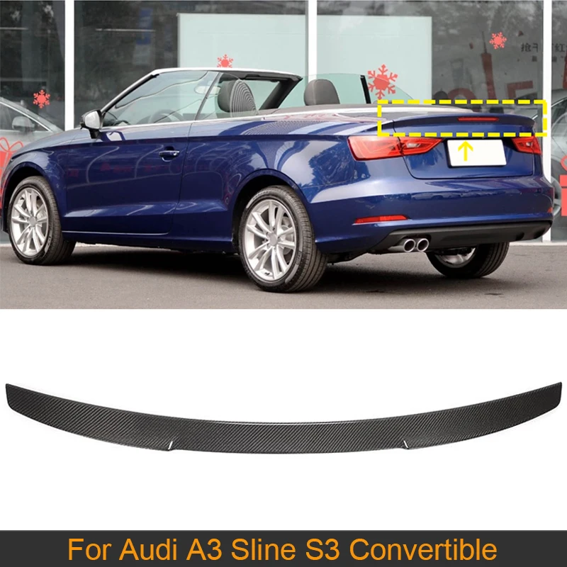 

Carbon Fiber Rear Trunk Spoiler Wing For Audi A3 Sline S3 Convertible 2014 - 2019 Car Rear Trunk Boot Lid Lip Wing Spoiler