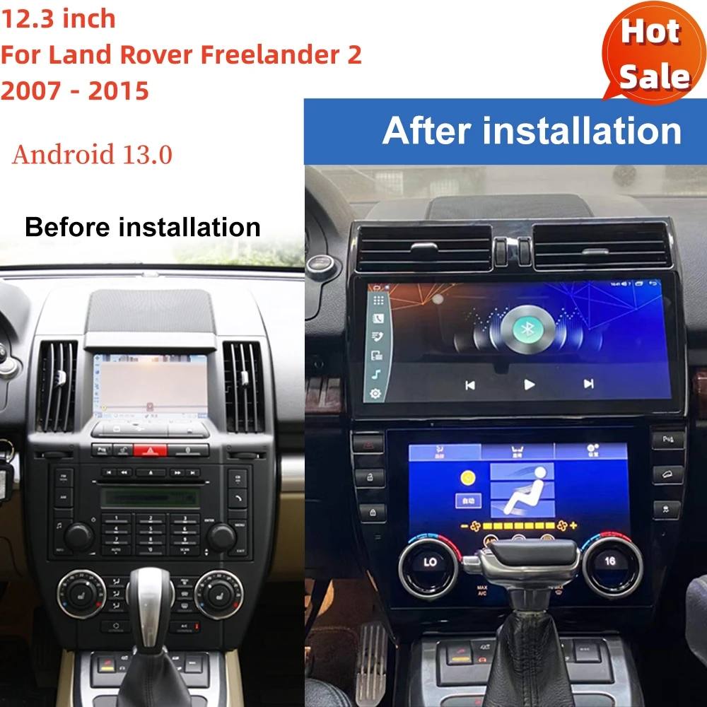 

Автомагнитола 12,3 дюйма для Land Rover Freelander 2 LR2 L359 2006-2015, GPS, Carplay, Android 13, автомобильный радиоприемник, мультимедийный видеоплеер