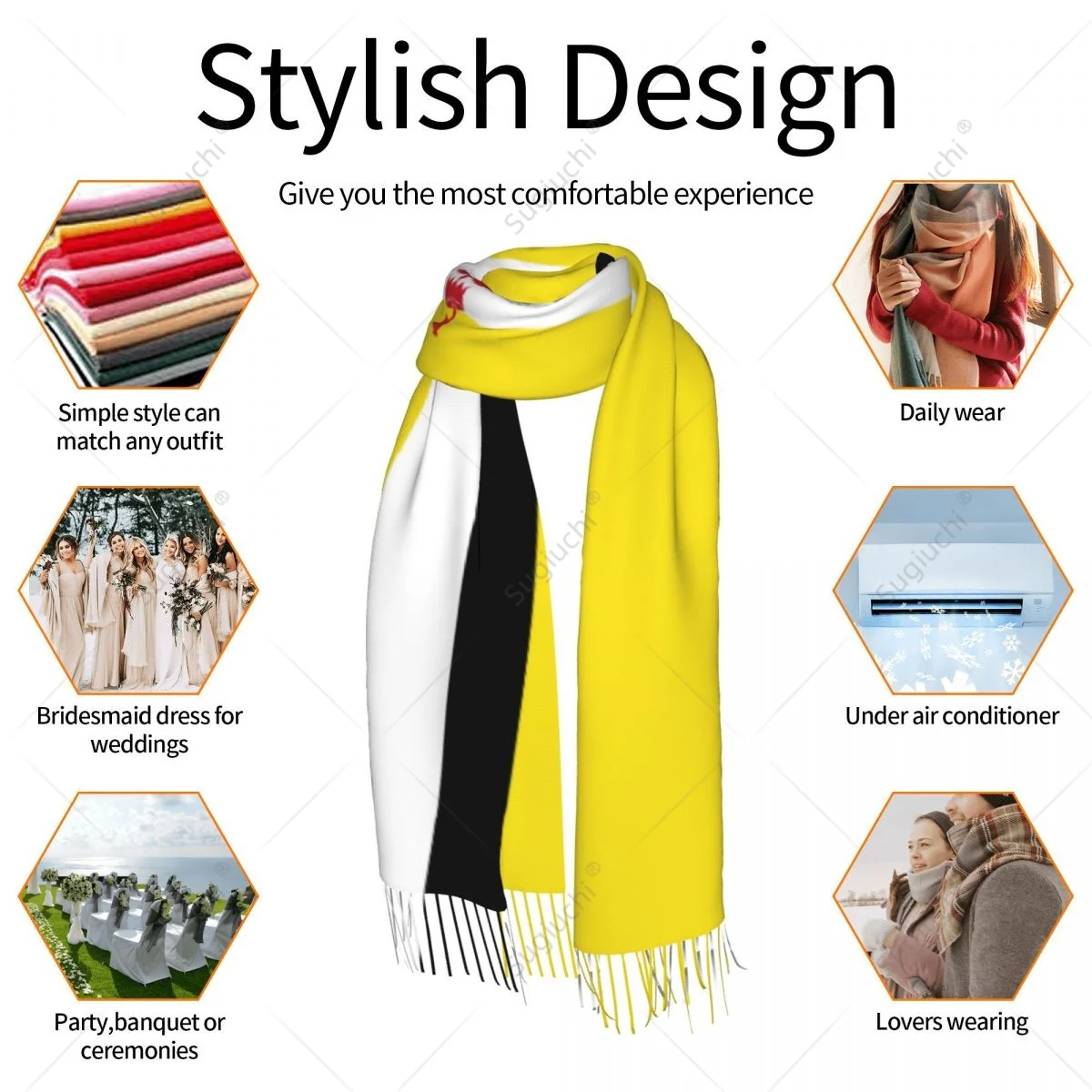 Брунейский флаг брюнийский шарф Пашмина Теплый Женский хиджаб