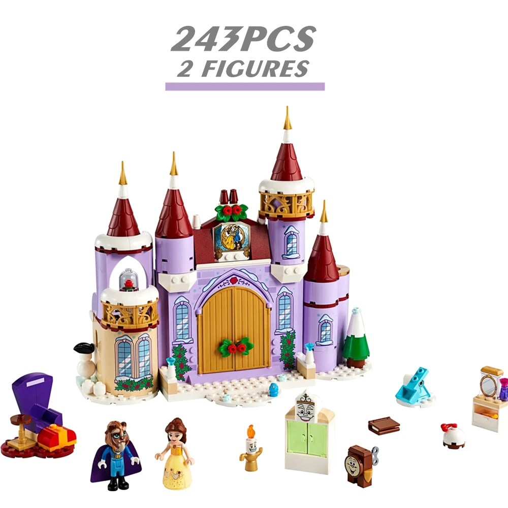 Детский конструктор Принцесса Белль Disney зимний замок игрушки для девочек друзей
