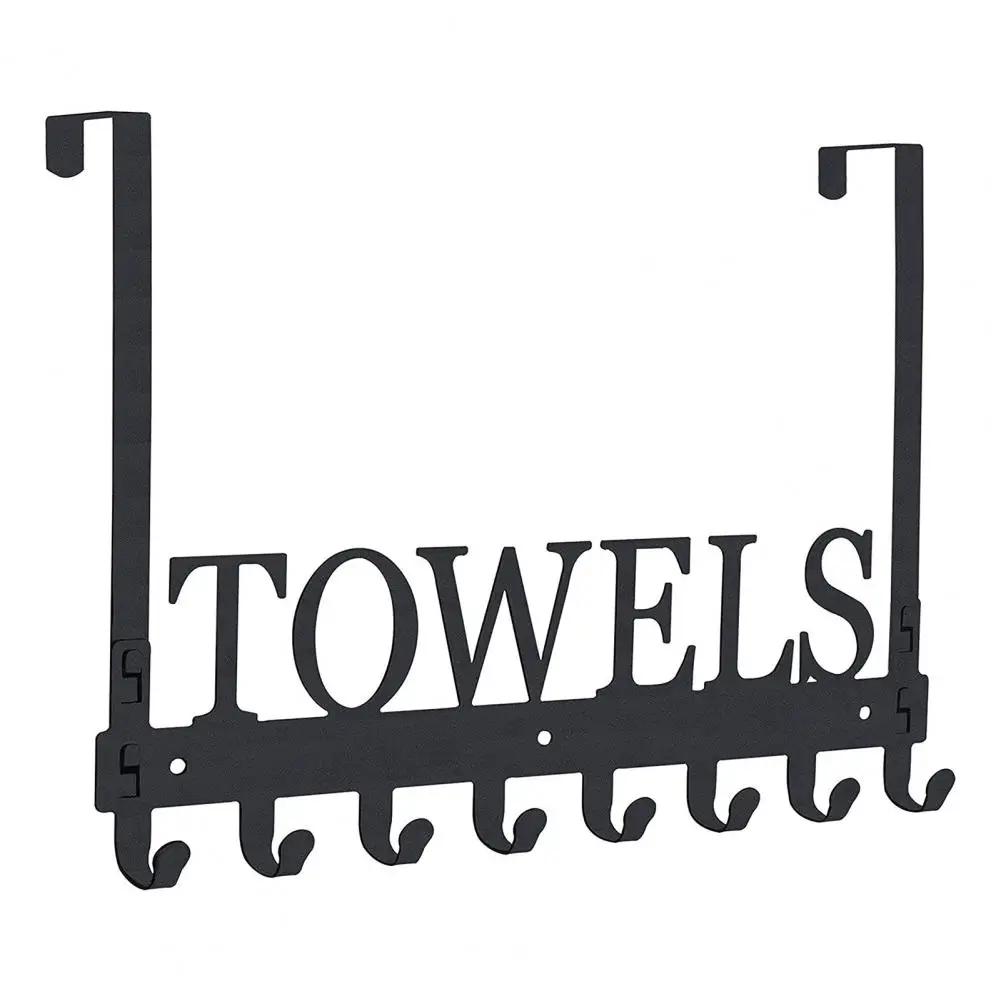 

Towel Hanger Punch-free Multifunctional Space-saving Steady Over The Door Carbon Steel Coat Hook for Bathroom