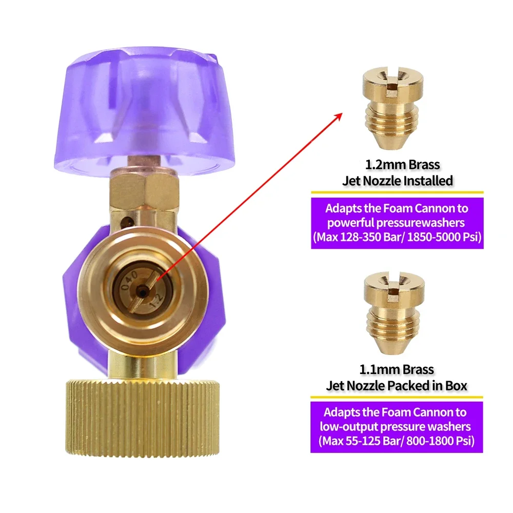 Чайник для снежной пены высокого давления автомобильный распылитель фиолетовый