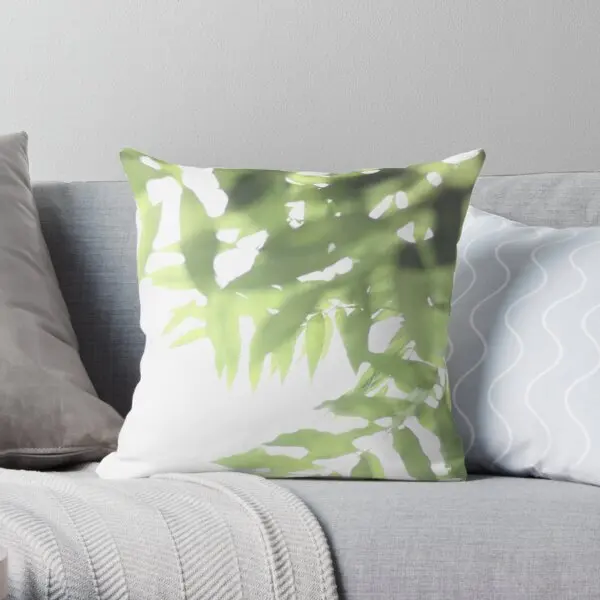 

Green Ash Leaves Printing Throw Pillow Cover Decor Anime Home Hotel Fashion Car Office Sofa Soft Square Pillows not include