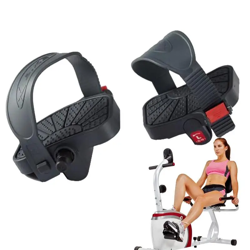 

1 Pair Exercise Bike Pedals Adjustable Widened Straps Bicycle Pedals For Sports Cycling Home Gym Bike Fitness Equipment Parts