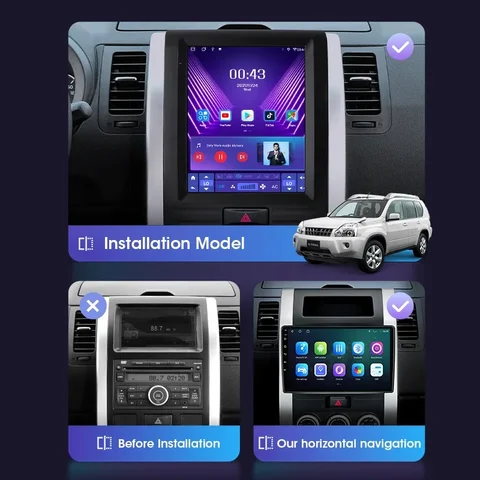 Srnubi 9,7 "Android 12 Автомобильная магнитола для Nissan X-Trail 2 T31 2007-2015 мультимедийный плеер 2Din Стандартный Wi-Fi Carplay GPS QLED стерео