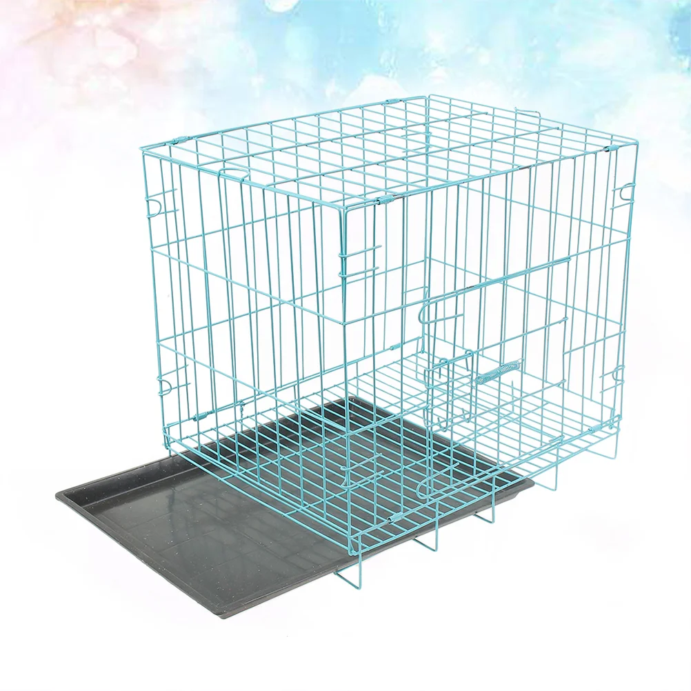 

Folding With Toilet Dog Cage Poodle Small And Medium Dog Cat Cage Rabbit Cage Pet Cage(Blue) For dogs