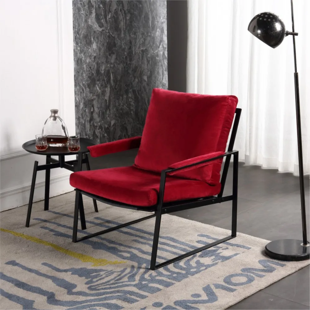 

With Ergonomic Cushion Sturdy Metal Frame Medieval Leisure Recliner Chair Living Room Accent Armchair Single/Double Sofa Chair