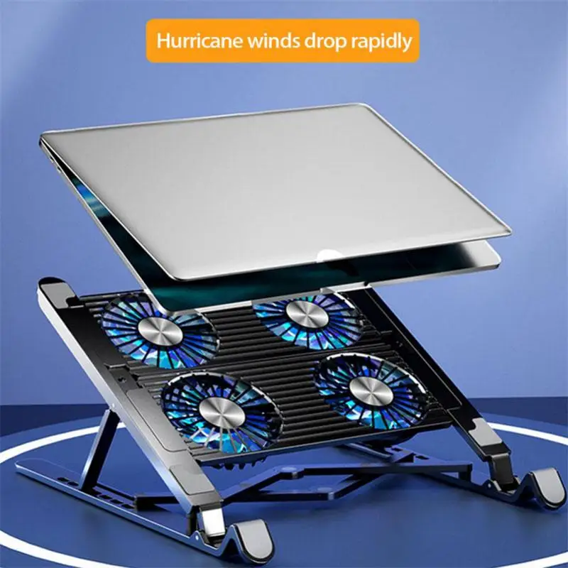 

Foldable Laptop Holder Stand Cooling Pad Table Bracket With Radiator Silent Fan Notebook Accessories for Macbook Tablet