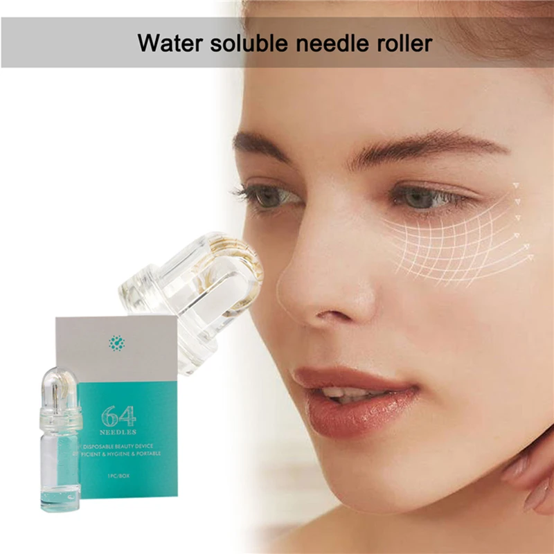 Фото Hydra Roller 64/20 Pin Титановая микроигла Derma Ролик для лица Сыворотка-аппликатор Уход за кожей Отбеливающая бутылка Многоразовая №3