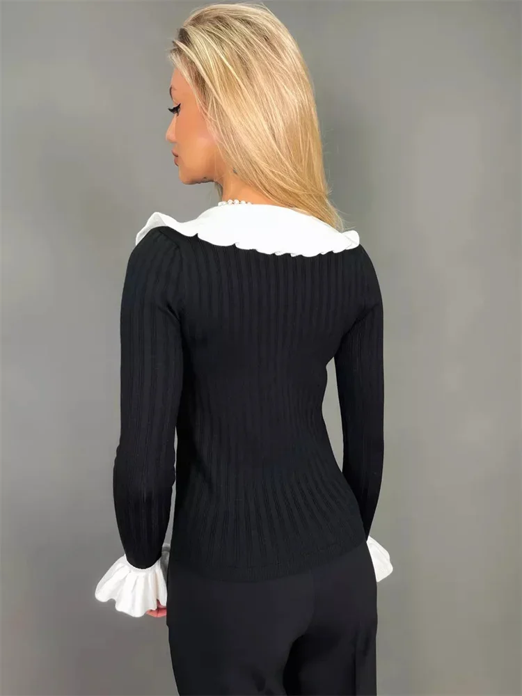 Женский вязаный кардиган Tossy с V-образным вырезом и контрастными карманами