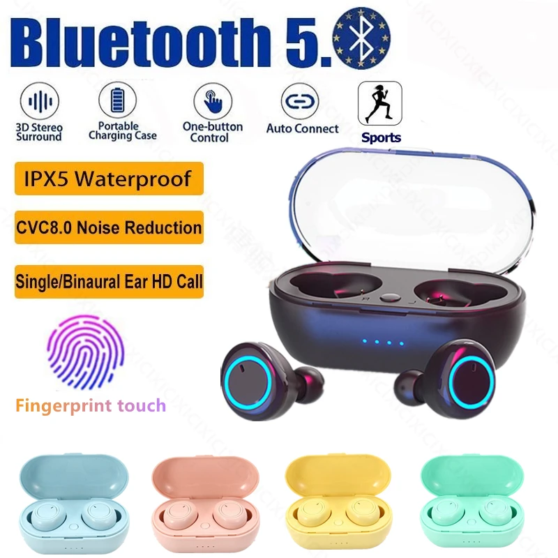 

TWS Y50 Bluetooth наушники 5,0 беспроводная гарнитура IPX7 водонепроницаемые наушники с глубокими басами настоящие Беспроводные стереонаушники спортивные наушники