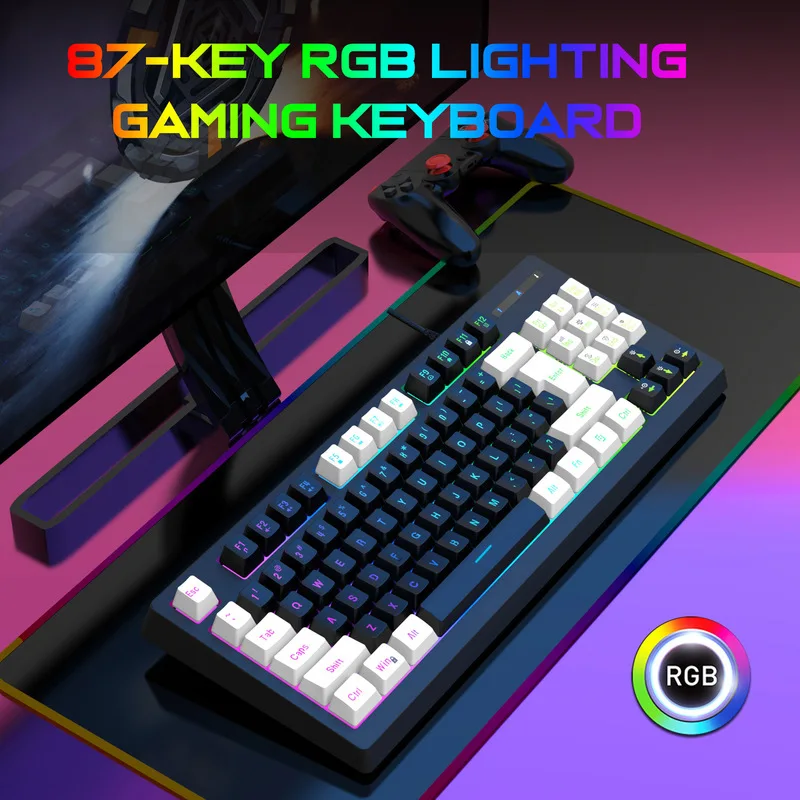 

Проводная игровая клавиатура Y-fruitful K69, механическая клавиатура с Rgb подсветкой, 87 клавиш, Usb, для офиса и дома, оптовая продажа