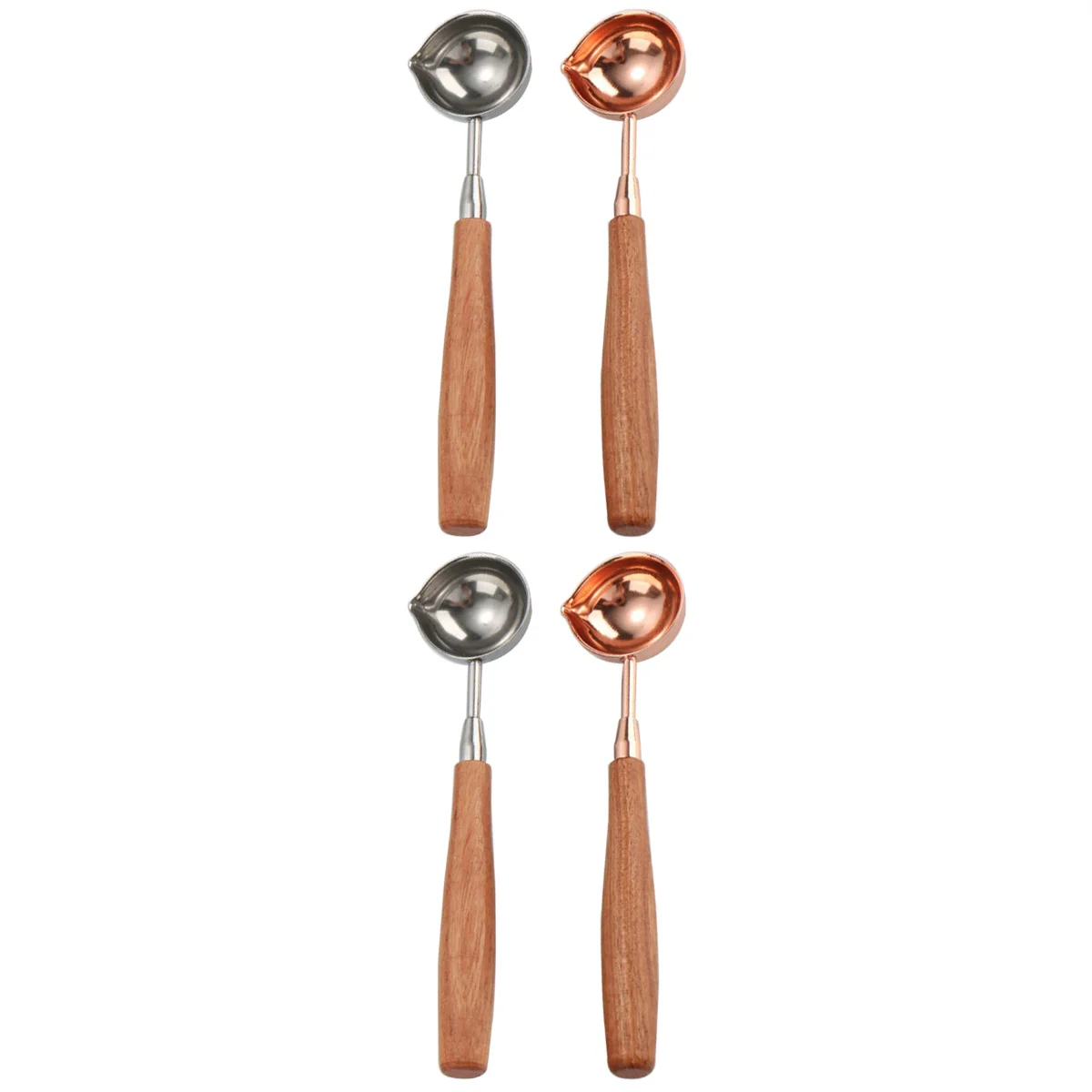 

4 Stainless Steel Spoons Measuring Spoons With Handle Kitchen Gadgets