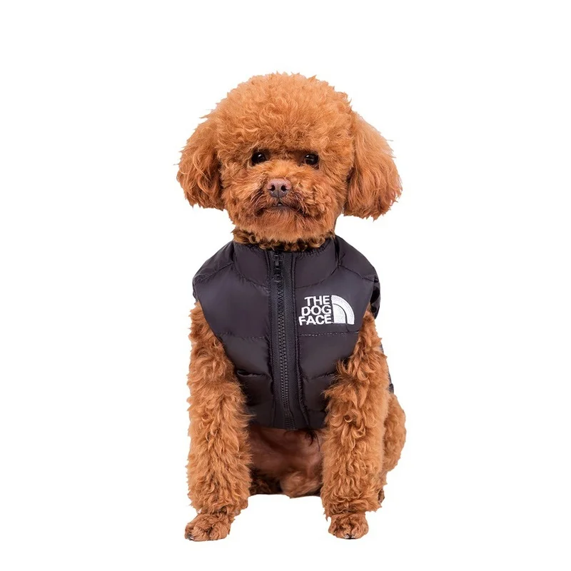 

Dog Clothes for Small Dogs Autumn and Winter Solid Color Outdoor Down Jacket Dog Coat Schnauzer French Bulldog Warm Dog Costume