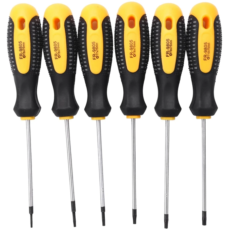 

1Set Cr-V Torx Screwdriver Set With Hole Magnetic T5-T10 Screw Driver Set Kit For Telephone Repair Hand Tool Set