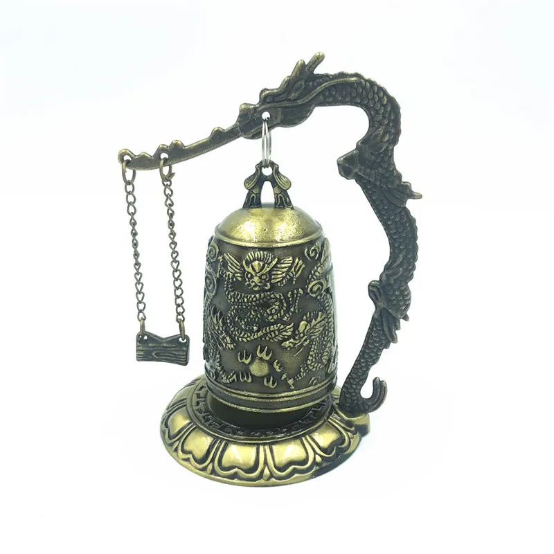 Buddhism Temple Brass Copper Dragon Bell Clock Carved Statue Lotus Buddha Arts Home Crafts Decoration | Дом и сад