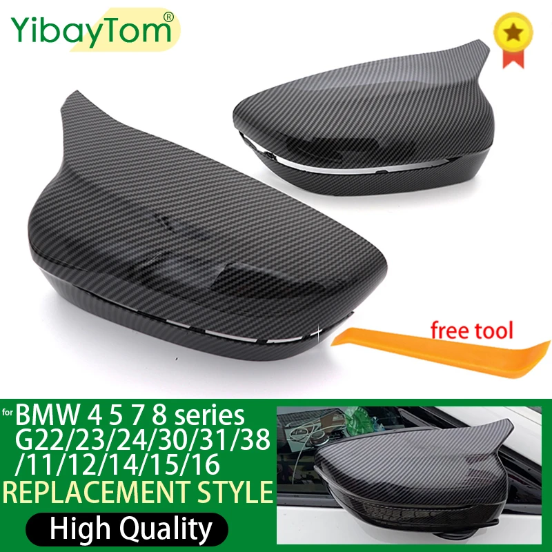 

Carbon Fiber Exterior Side Rearview Mirror Cover Trim For BMW 4 5 7 8-Series G20 G21 G28 G11 G12 G14 G15 G16 G30 G31 G38 G22