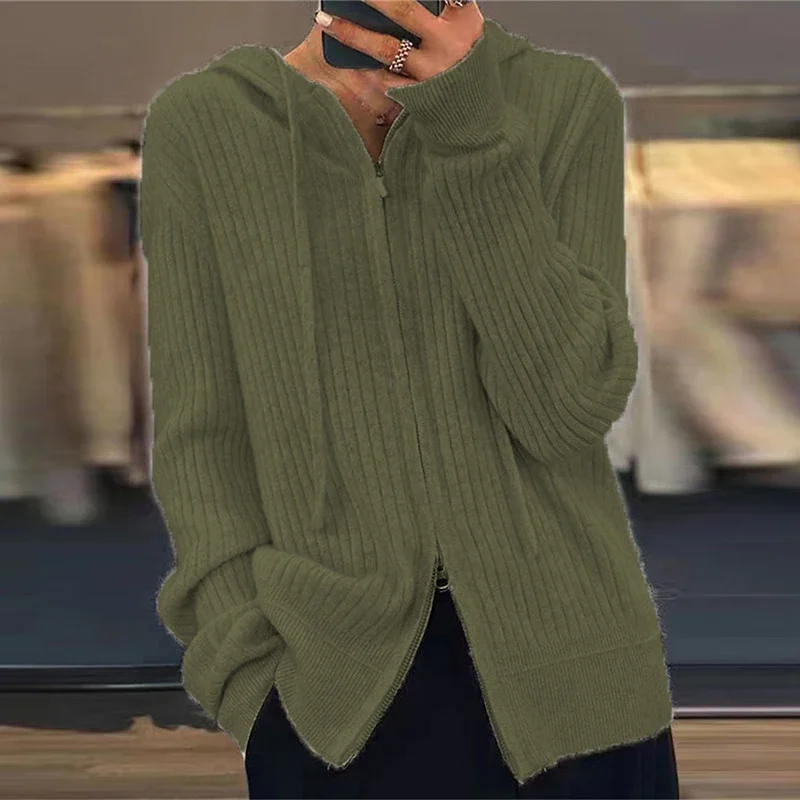 Осенне-зимние толстовки свитер кардиган женское модное пальто с длинными