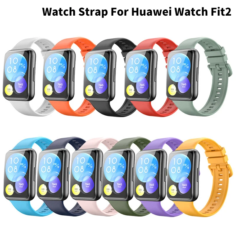 Силиконовый ремешок для Huawei Watch Fit 2 спортивный часов сменный умных Correa
