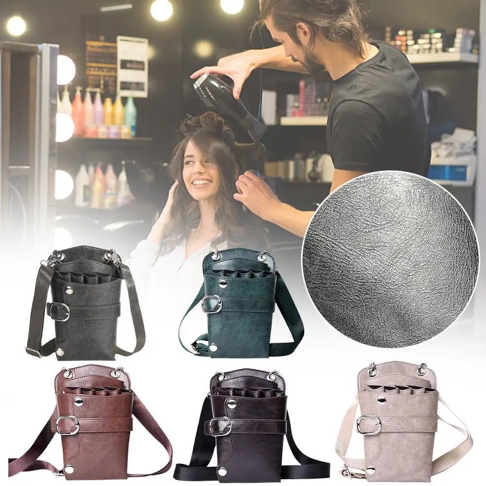 Hair Scissor Bag Clips Comb Case Hairdressing Barber Scissor Holster Pouch Holder Tool PU Leather Hair Salon Waist Pack Belt Bag