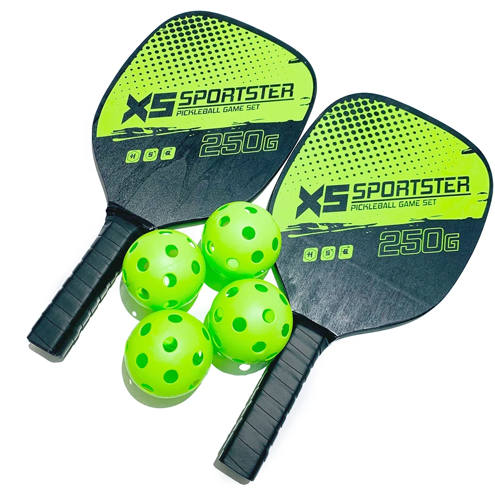 

2pcs Pickle Paddles Rackets with 4 Ball Portable Comfort Grip Racquet Interesting Sports for Women Men Accessories