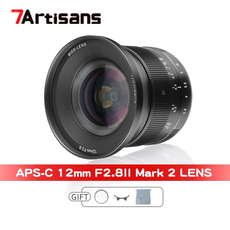 

7artisans 12mm F2.8 Mark II APS-C Super Ultra Wide Angle Lens For Sony E Fuji XF Canon EOS-M Canon RF Nikon Z M4/3