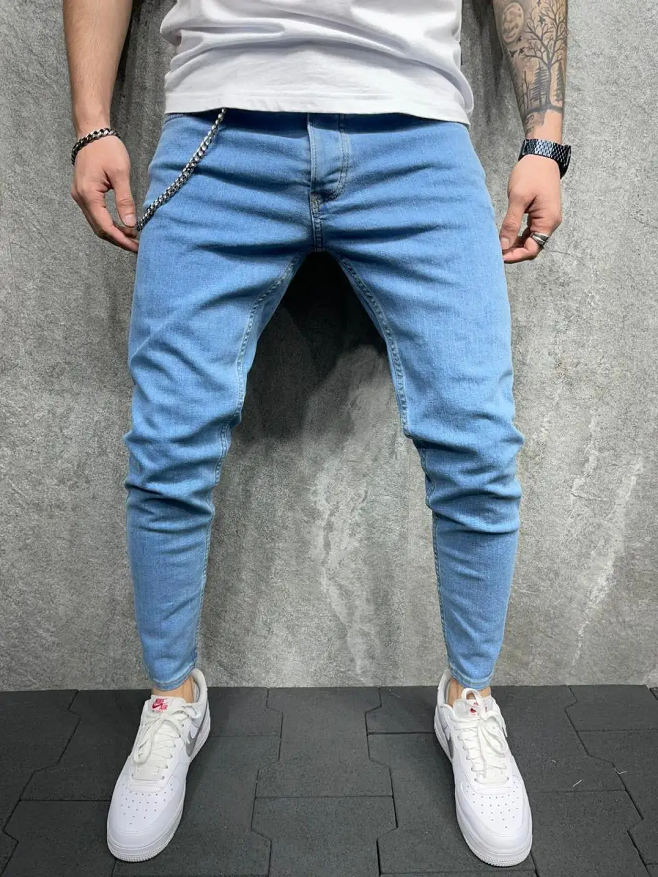 

Premium Slim Fit Basic Chain Jeans For Men