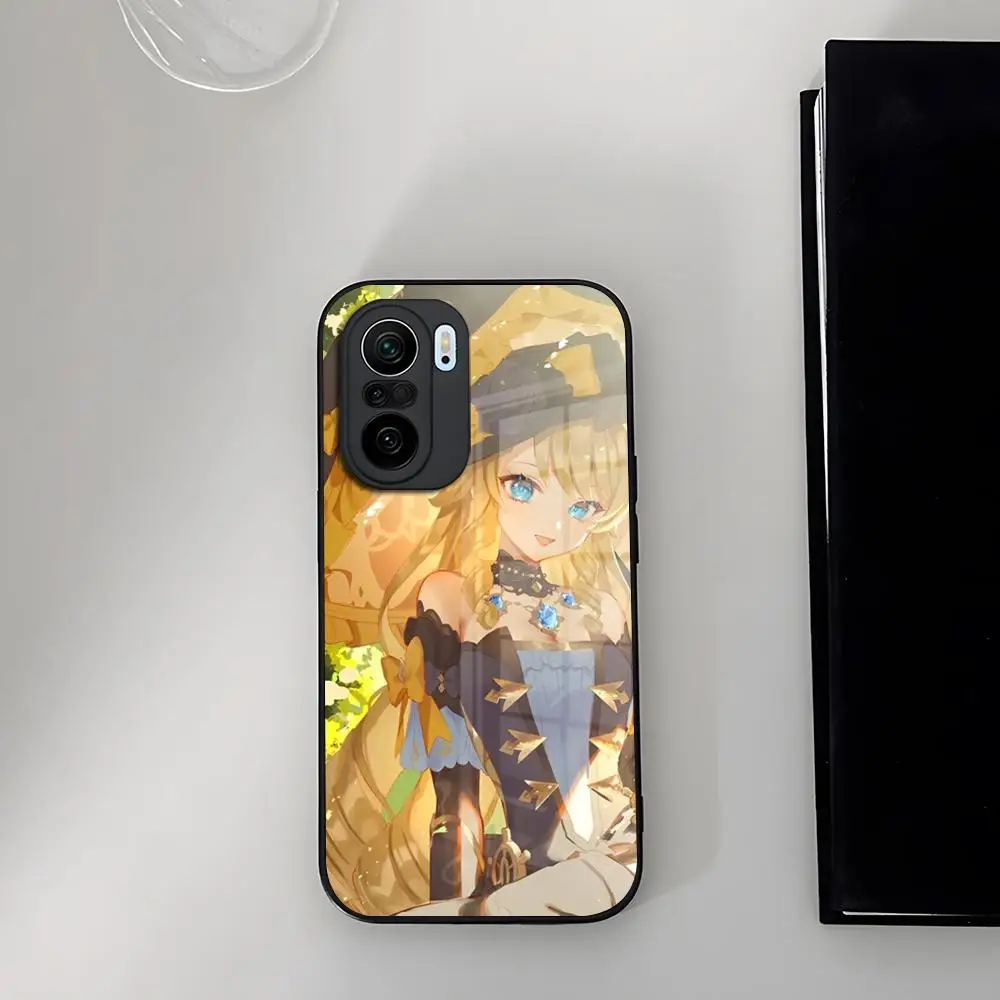 Genshin impact Navia Phone Case Tempered Glass for Xiaomi 14 12 Lite Pro 13 11t lite POCO M6 M5 X6 X5 X3 NFC F5 F6 Cover